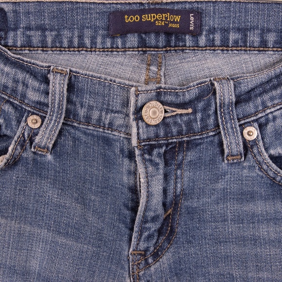 Levis Too Superlow 524 Faded Denim Jeans, Size 5M - Picture 4 of 8